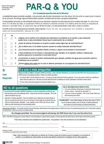 riesgo cardiovascular Test Par-Q & You