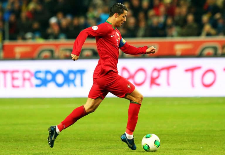 Cristiano Ronaldo en un sprint