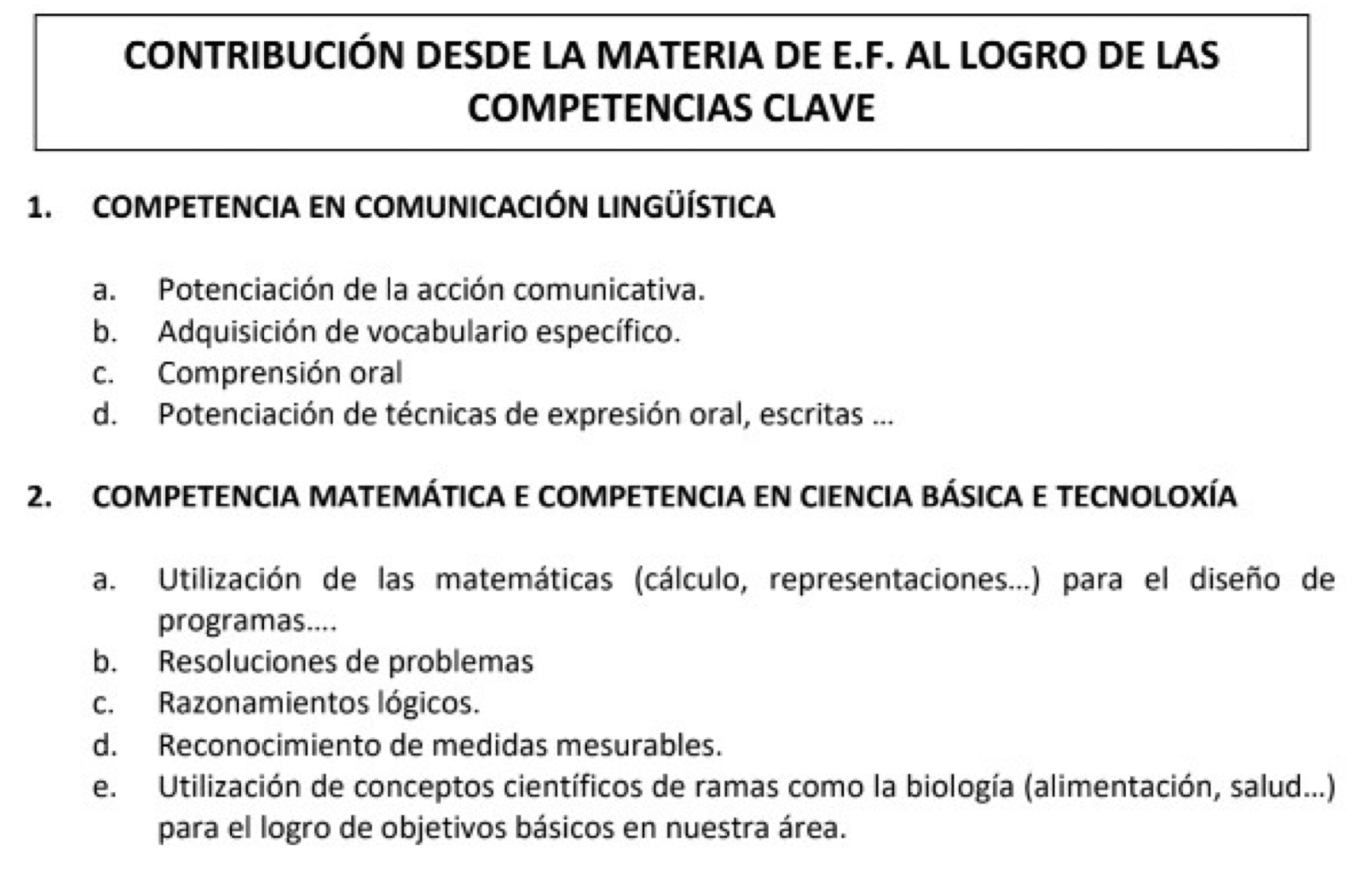 Competencias Clave En Educación Física | Mundo Entrenamiento