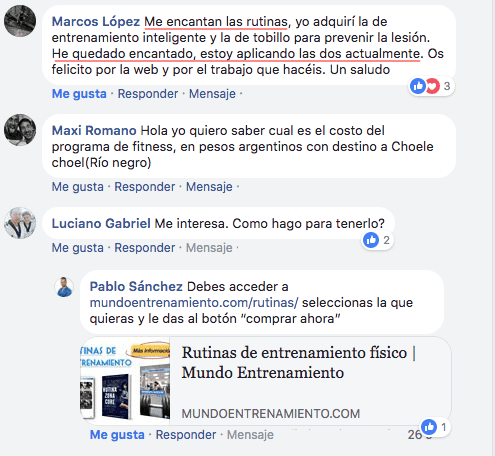 Todas las Rutinas de Entrenamiento 8 opinión facebook