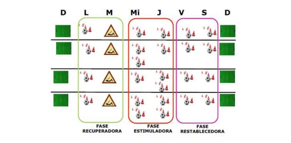 Alternativas de diseño en el caso de microciclos regulares de 7 días