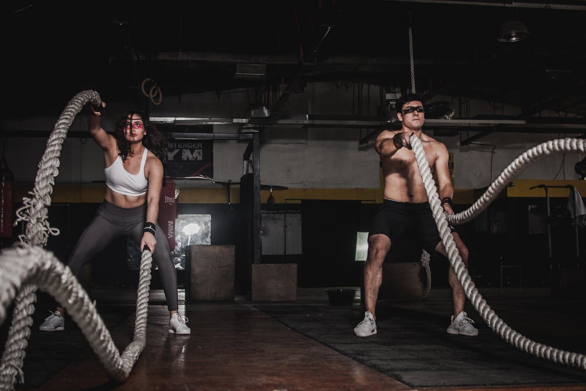 Entrenamiento con cuerdas de batalla
