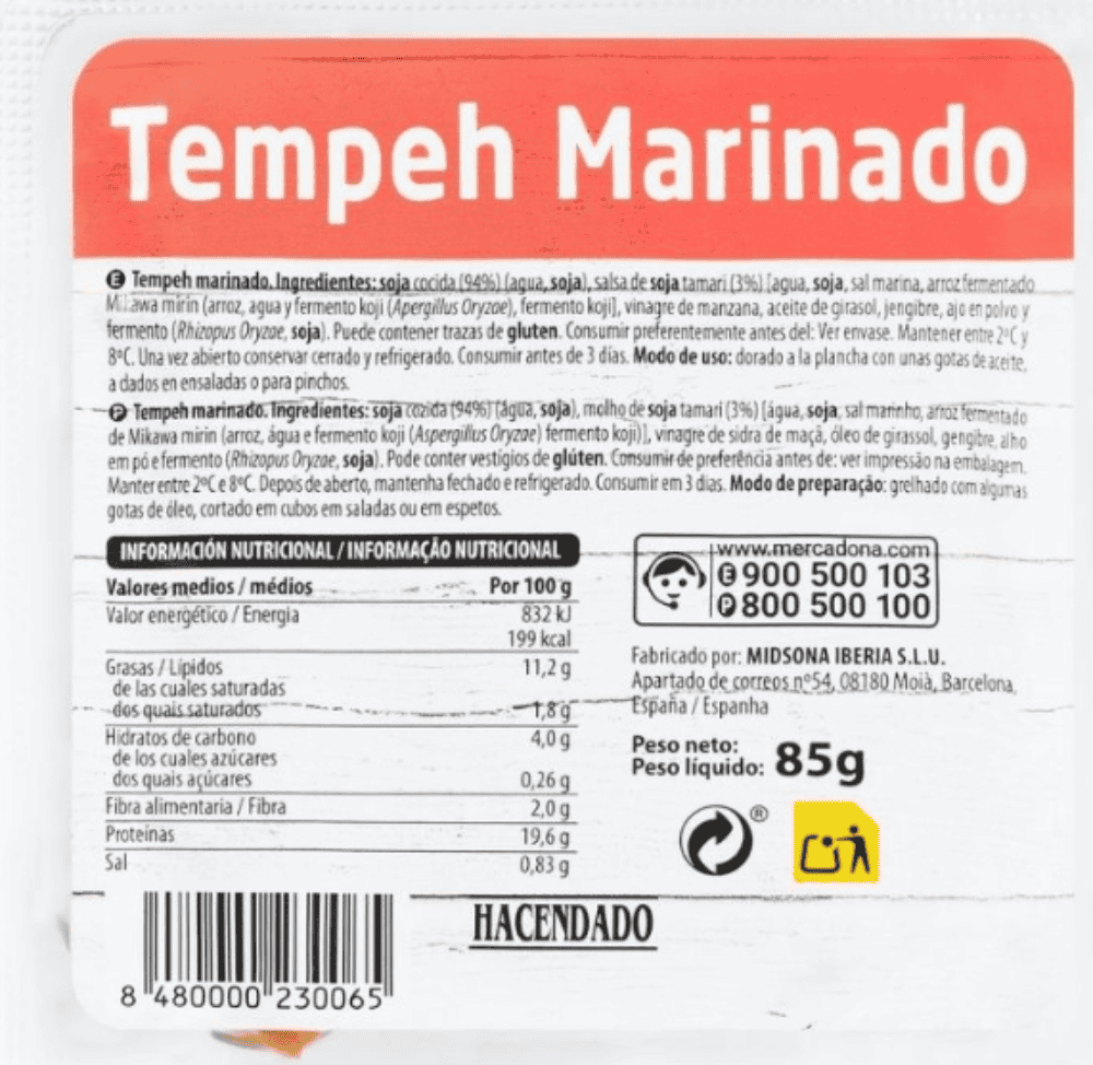 Tempeh marinado mercadona