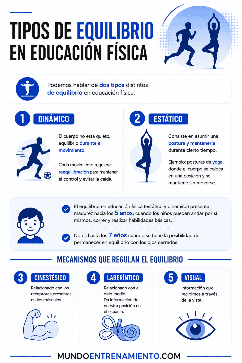 El equilibrio en la Educación Física: 1 propuesta práctica Tipos de equilibrio: estático y dinámico