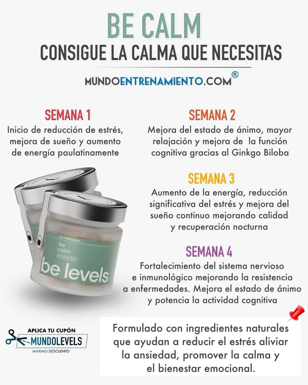 Adaptogenos naturales: tipos y beneficios Beneficios semanales be calm