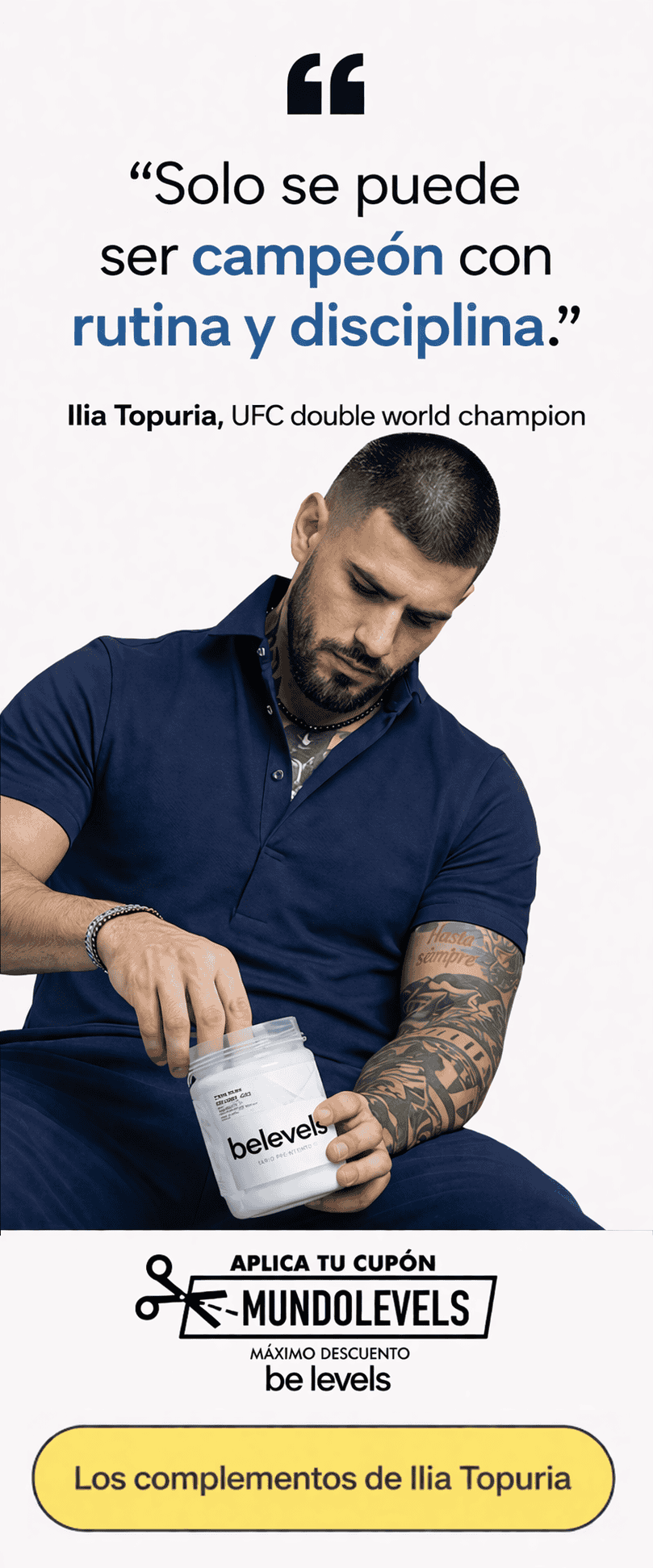 banner cupon descuento belevels Ilia Tupuria