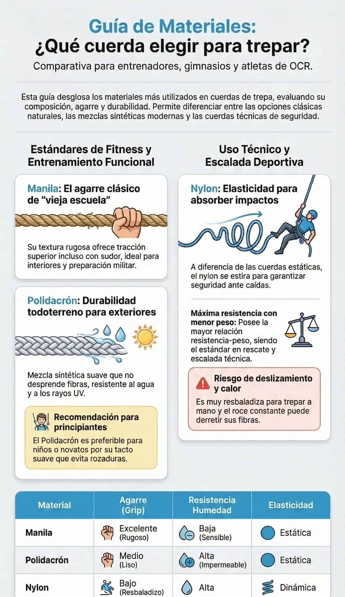 Ropes to climb: tipos y 3 beneficios en el entretenimiento Materiales ropes to climb