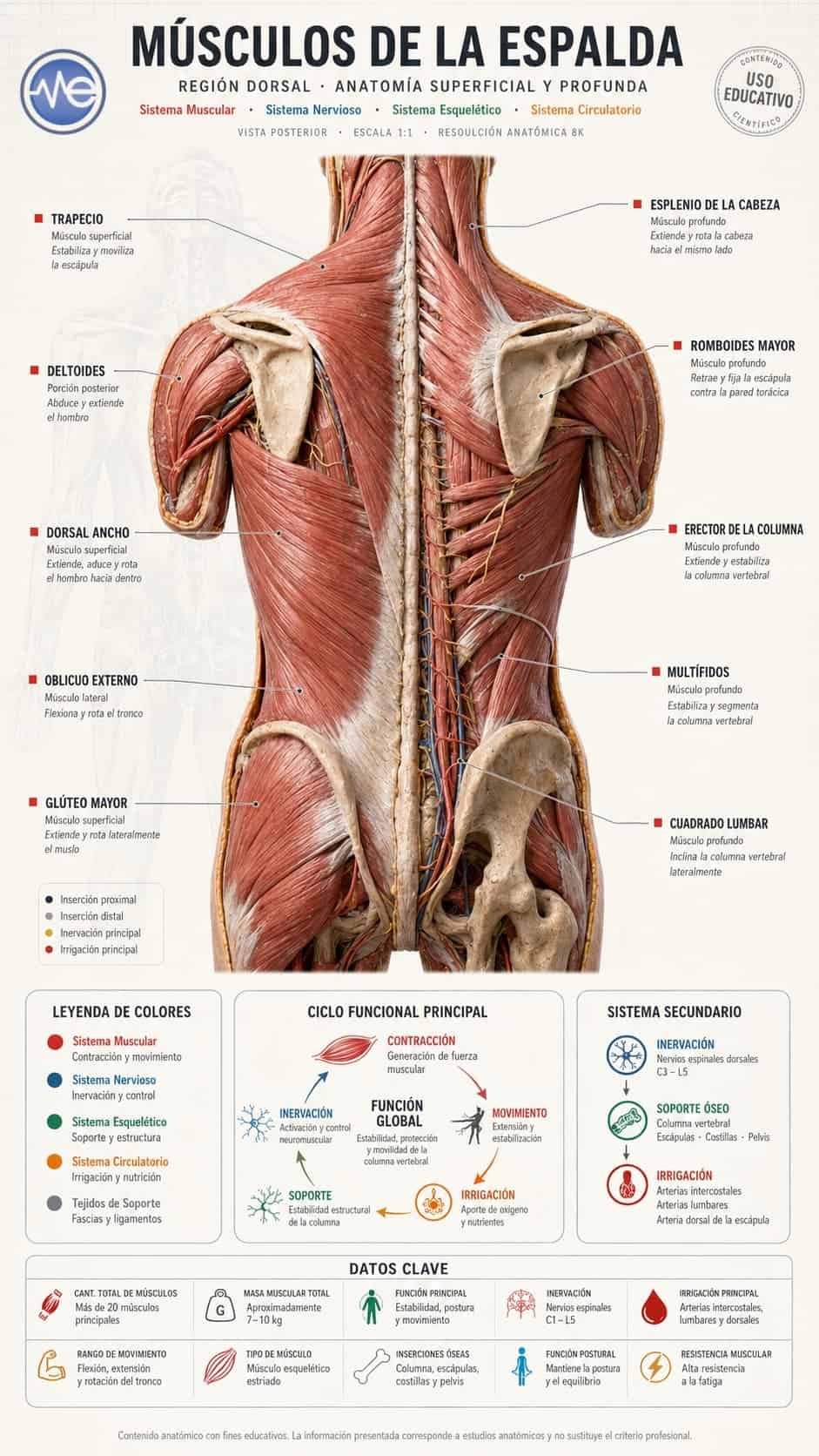 Guía completa Músculos de la Espalda ¡Anatomía, funciones, patologías y tratamientos! partes músculos espalda