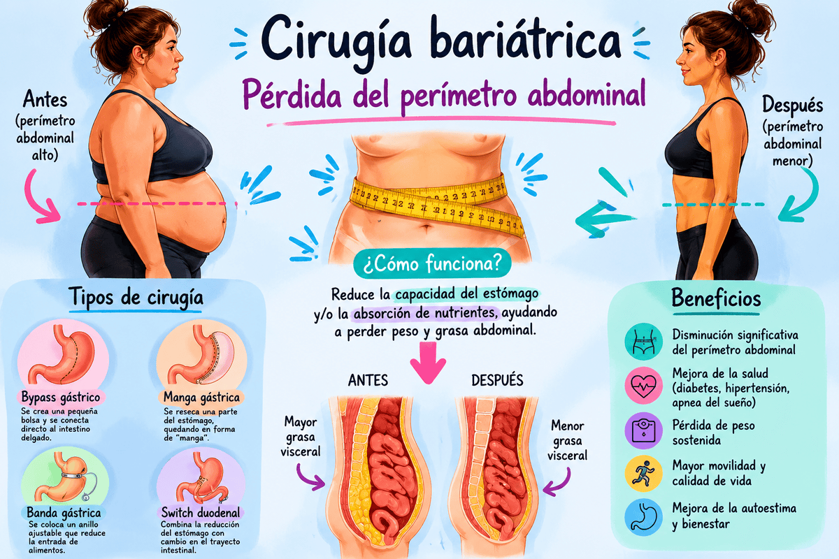Perímetro abdominal y riesgo de muerte: Guía 2026 Cirugía bariátrica