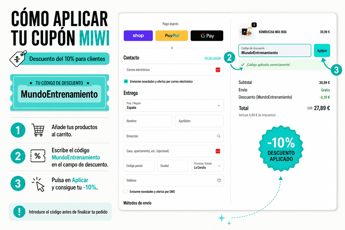 Cupón descuento Miwi: «MundoEntrenamiento» para ahorrar en MIWI Real Drinks Cupón descuento Miwi: "MundoEntrenamiento" máximo codigo descuento disponible