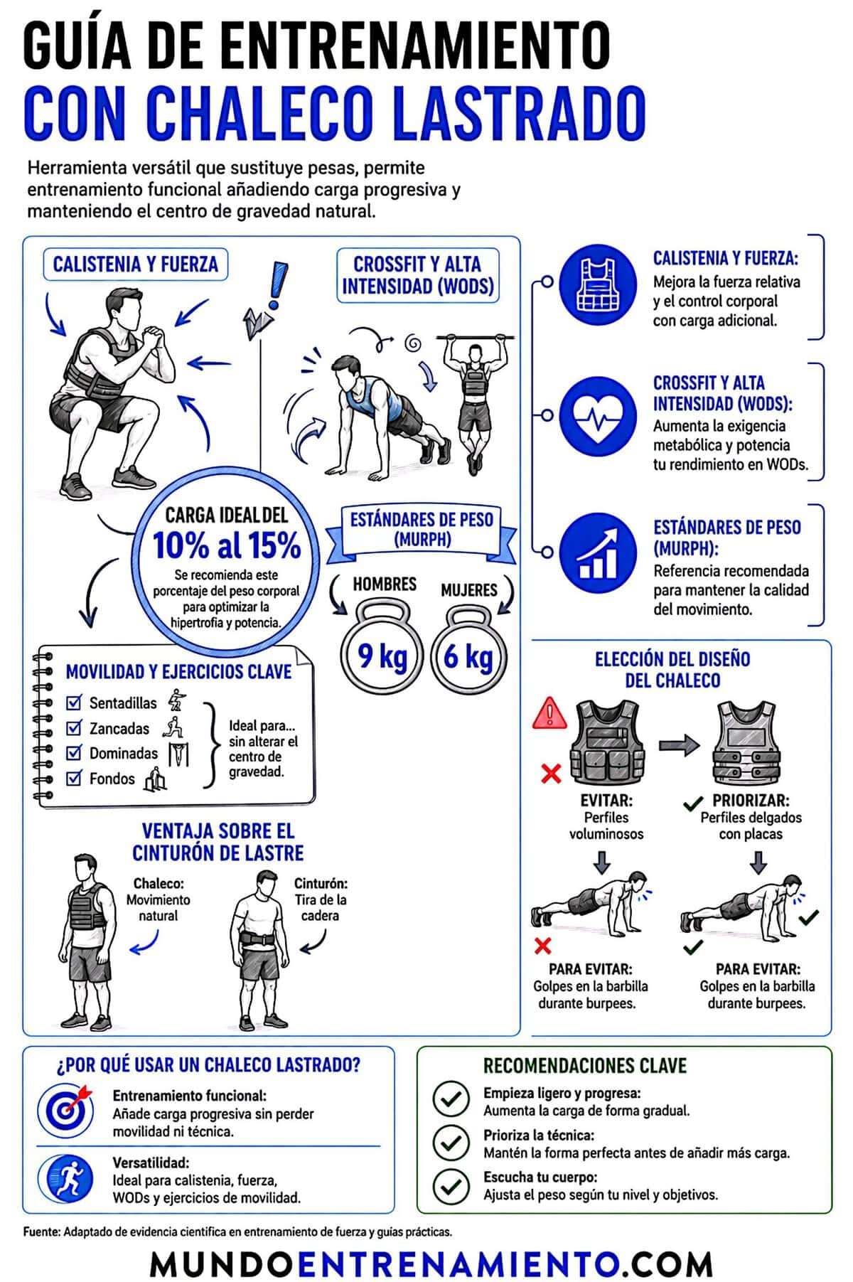 Guía del Chaleco lastrado: 5 beneficios y entrenamiento Uso chaleco lastrado