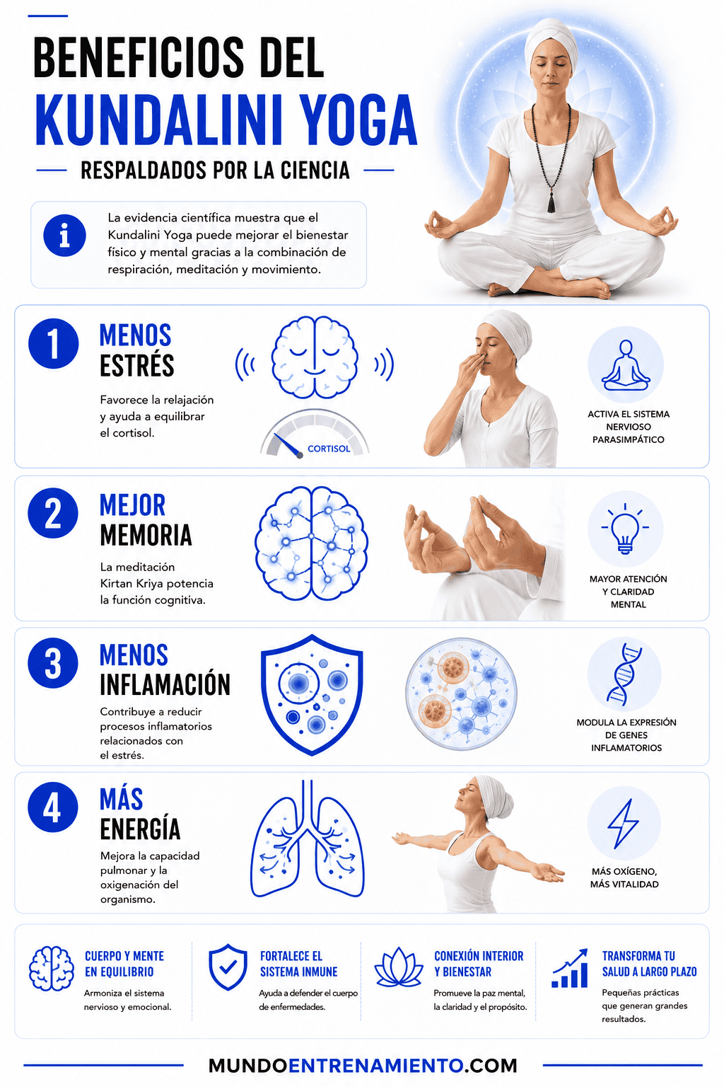 Kundalini yoga: 4 beneficios, kriyas y guía para empezar Beneficios kundalini