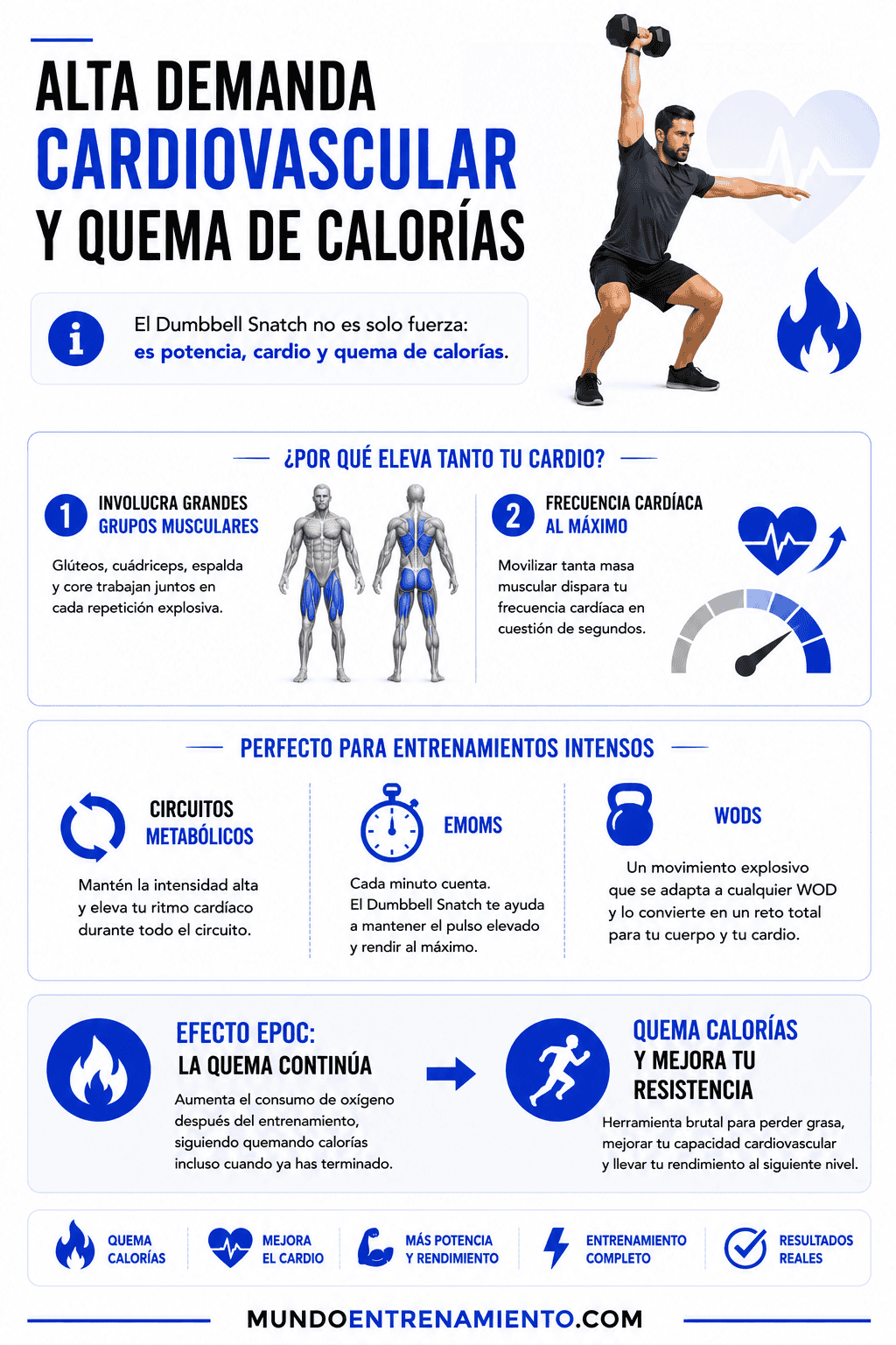 Dumbbell snatch: Guía Técnica, beneficios y errores comunes Beneficios snatch