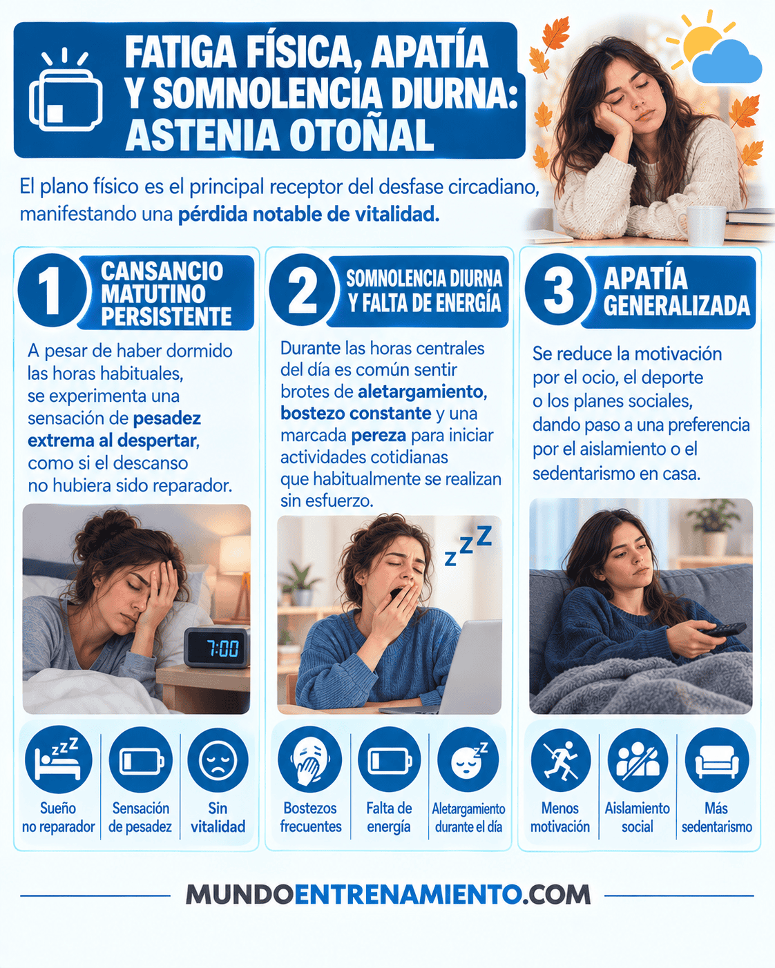 Astenia otoñal: qué es, síntomas y cómo superarla Síntomas astenia otoño
